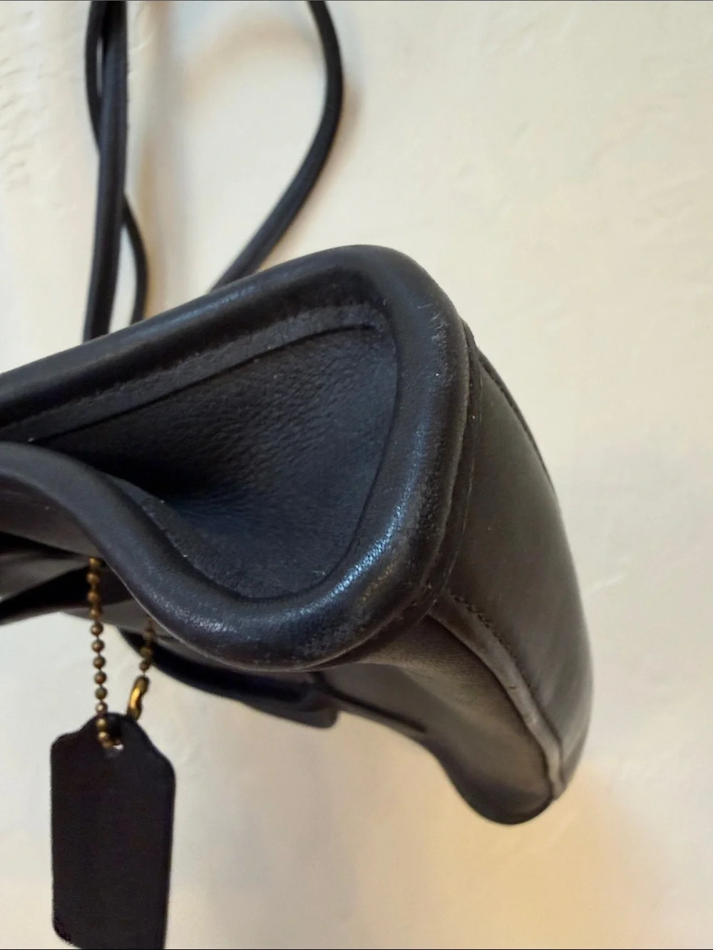 Vintage Coach Laurie Flap Bag E7C-9032 Black Glovetanned Leather USA 1997 - Picture 4 of 9